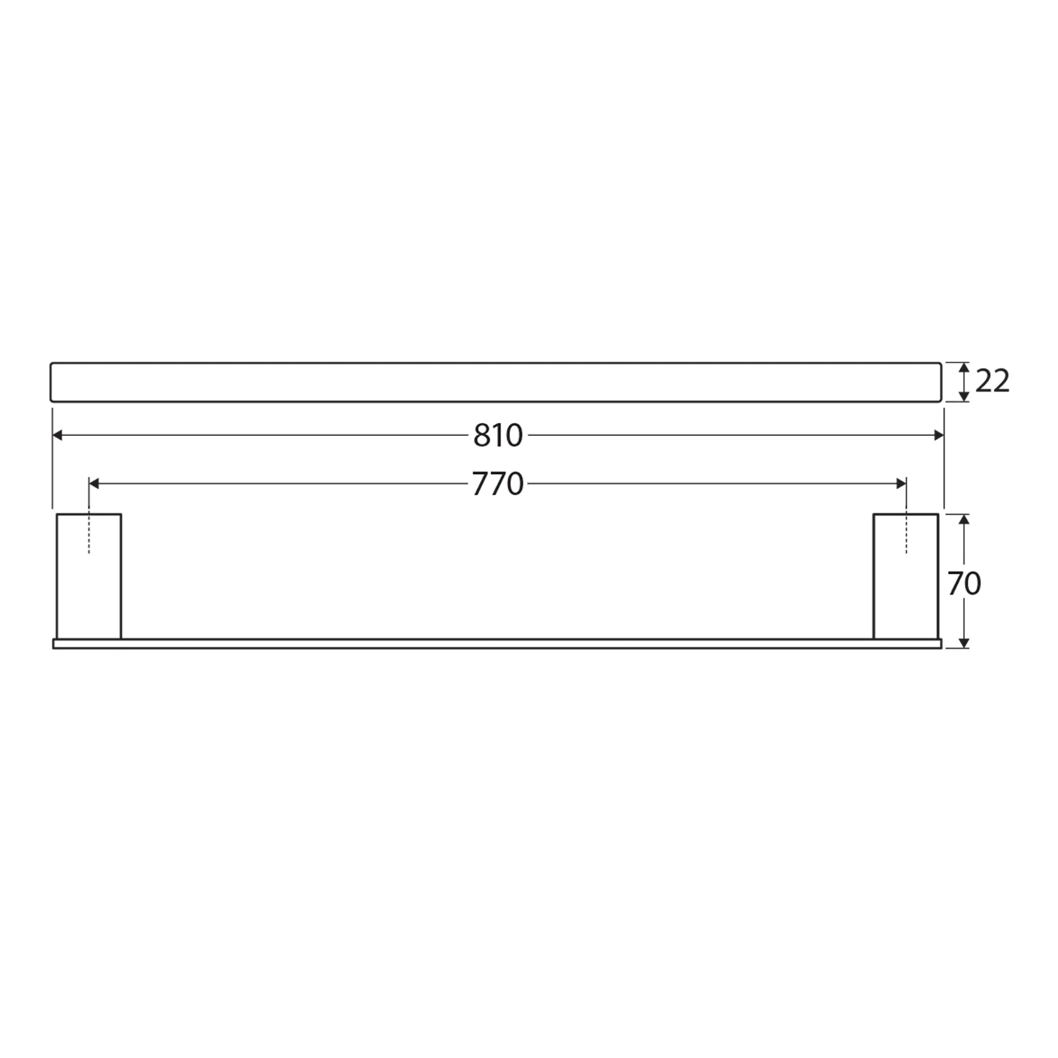 Tono Single Towel Rail 610mm/810mm - Image 12