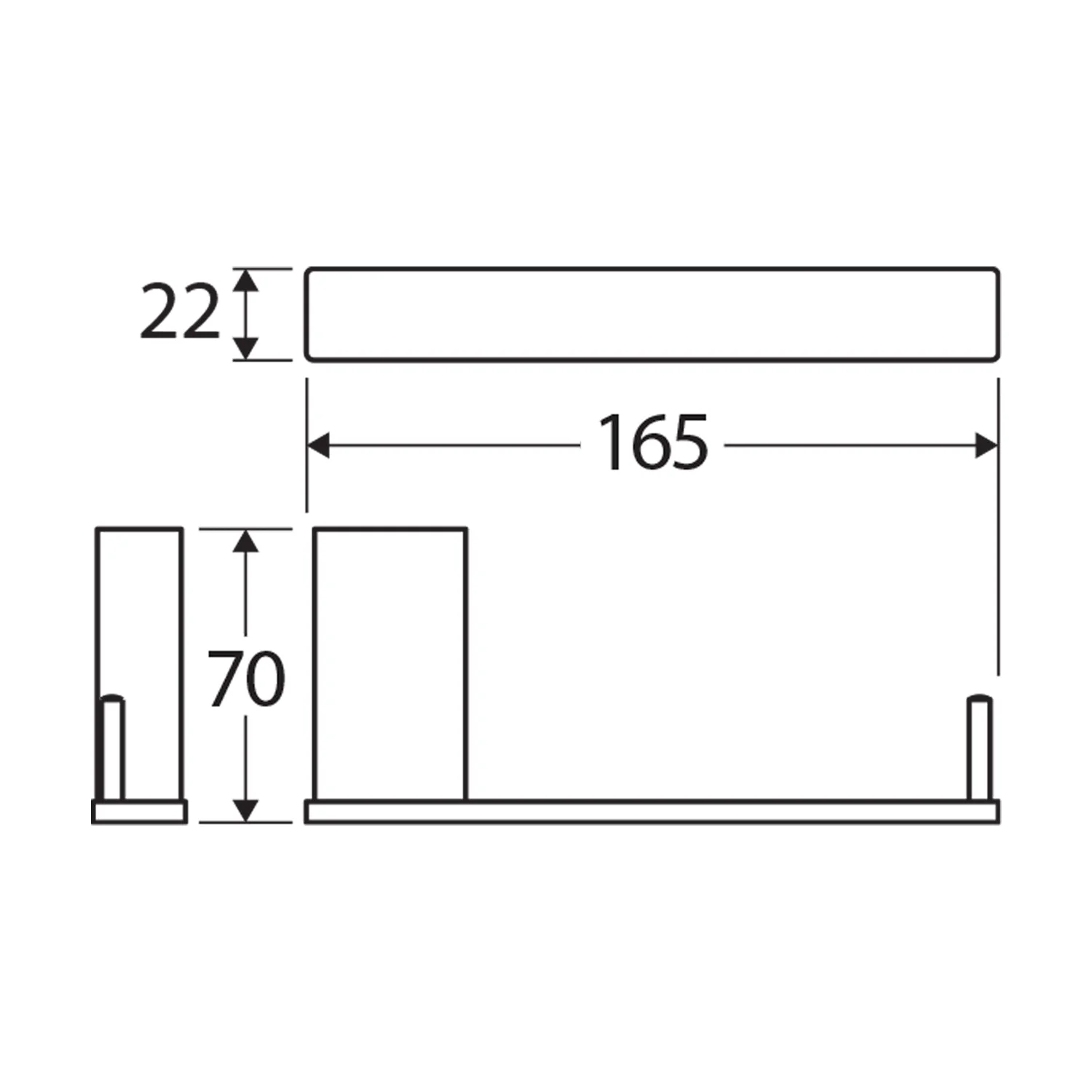 Tono Slim Rectangular Toilet Roll Holder - Image 12