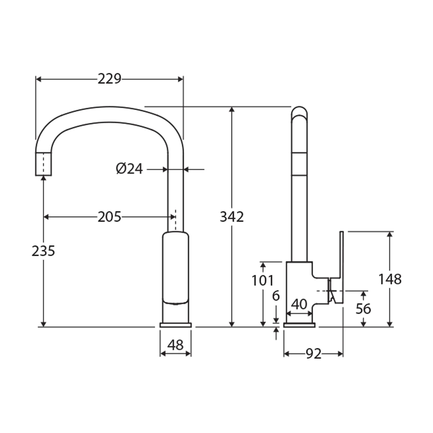 Tono Soft Square Sink Mixer - Image 6