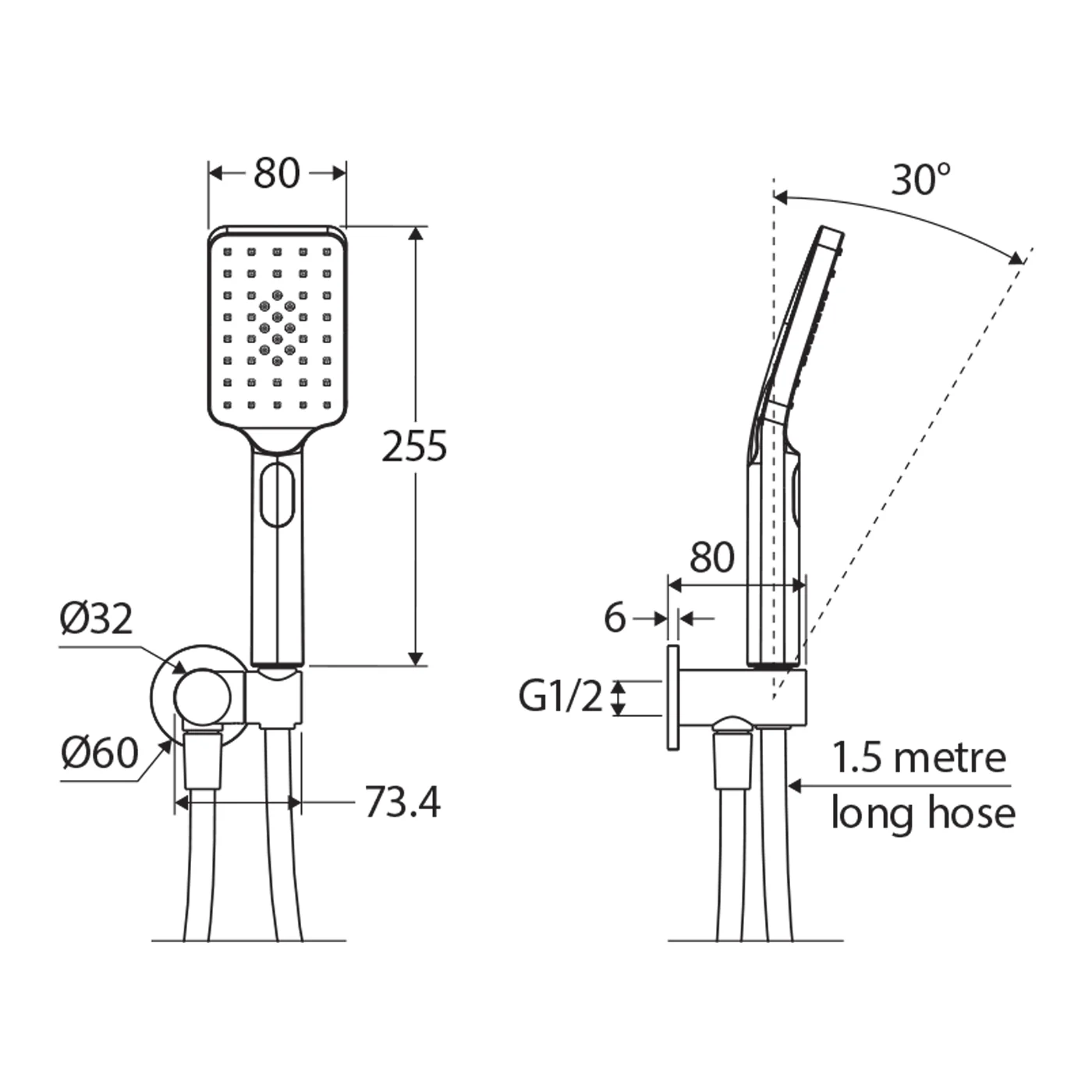 Tono Square Shower Handset - Image 6