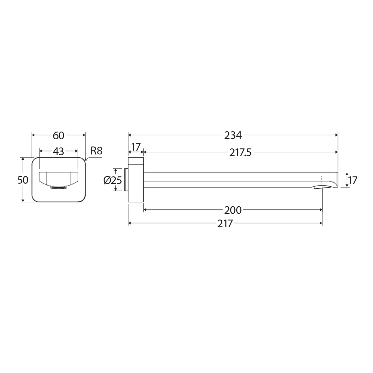 Tono Square Wall Outlet Spout - Image 7