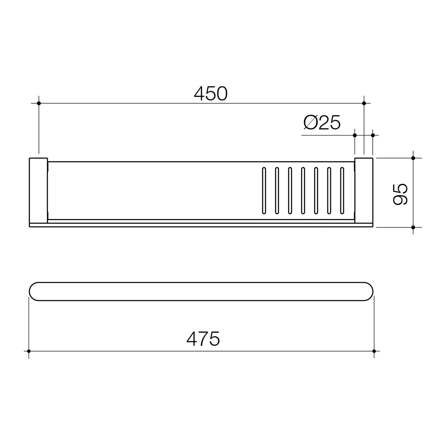 Urbane II Bathroom Storage Shelf 450mm - Image 6