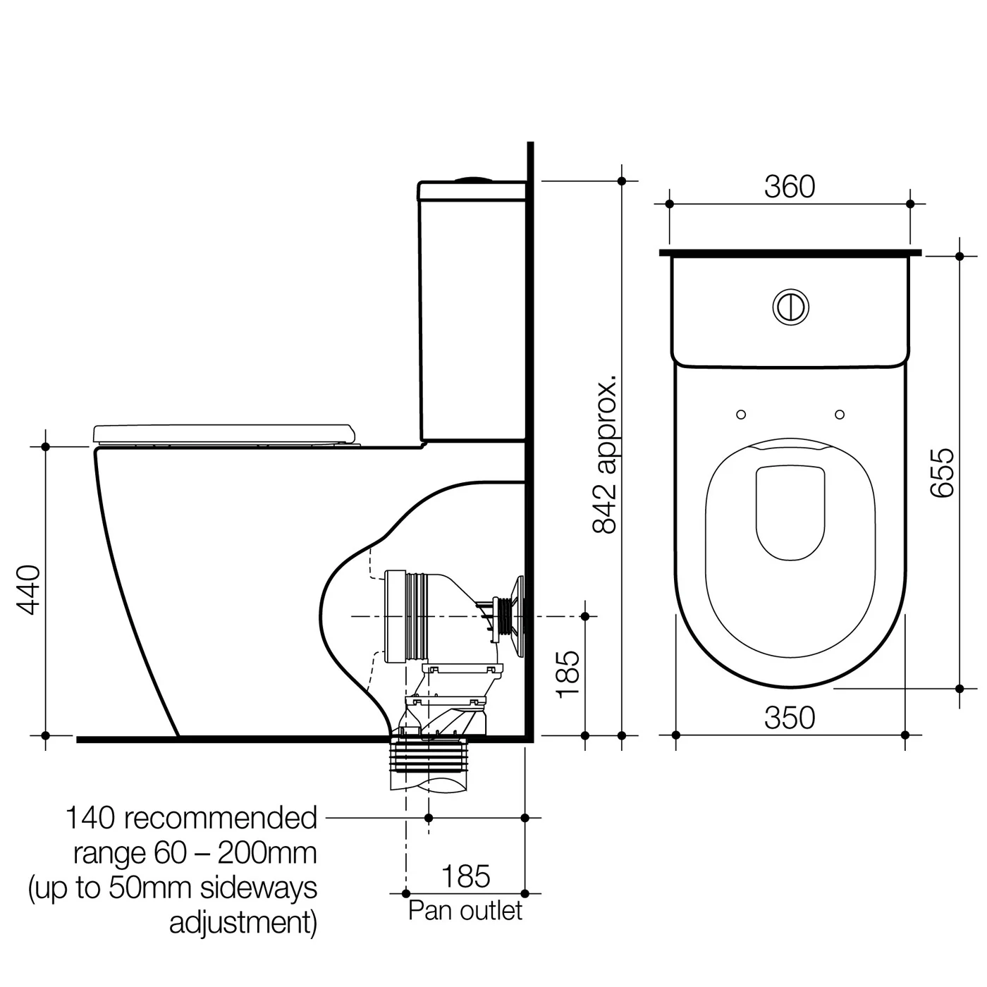 Urbane II Cleanflush Back to Wall Toilet - Image 2