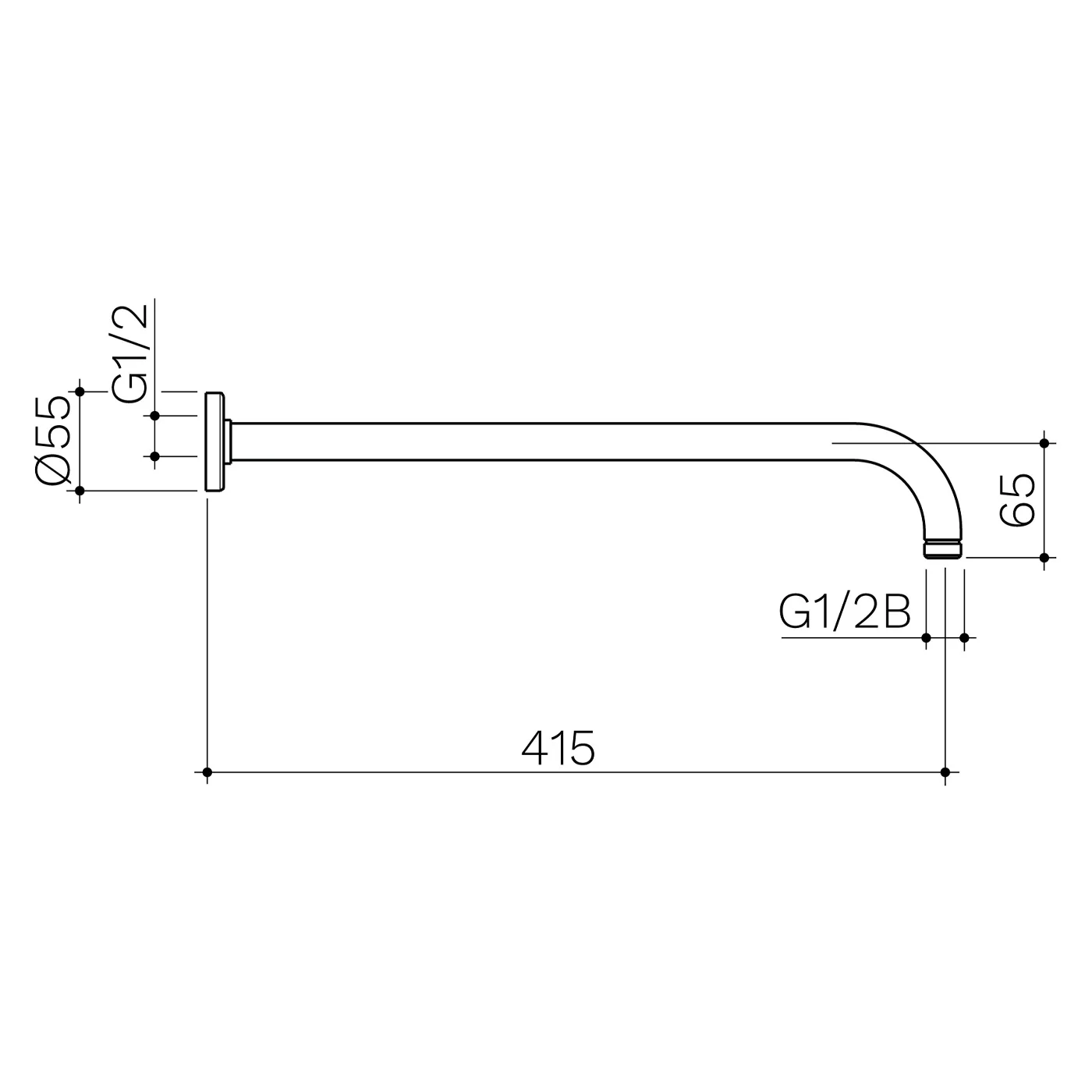 Urbane II Curved Wall Shower Arm - Image 6