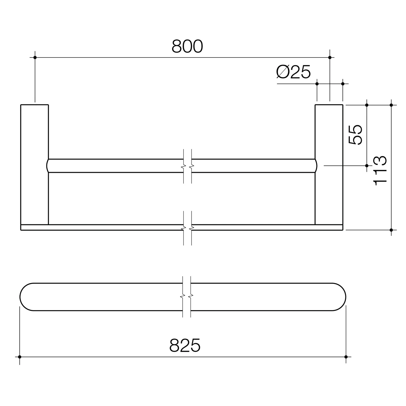 Urbane II Double Towel Rail 600-800mm - Image 7
