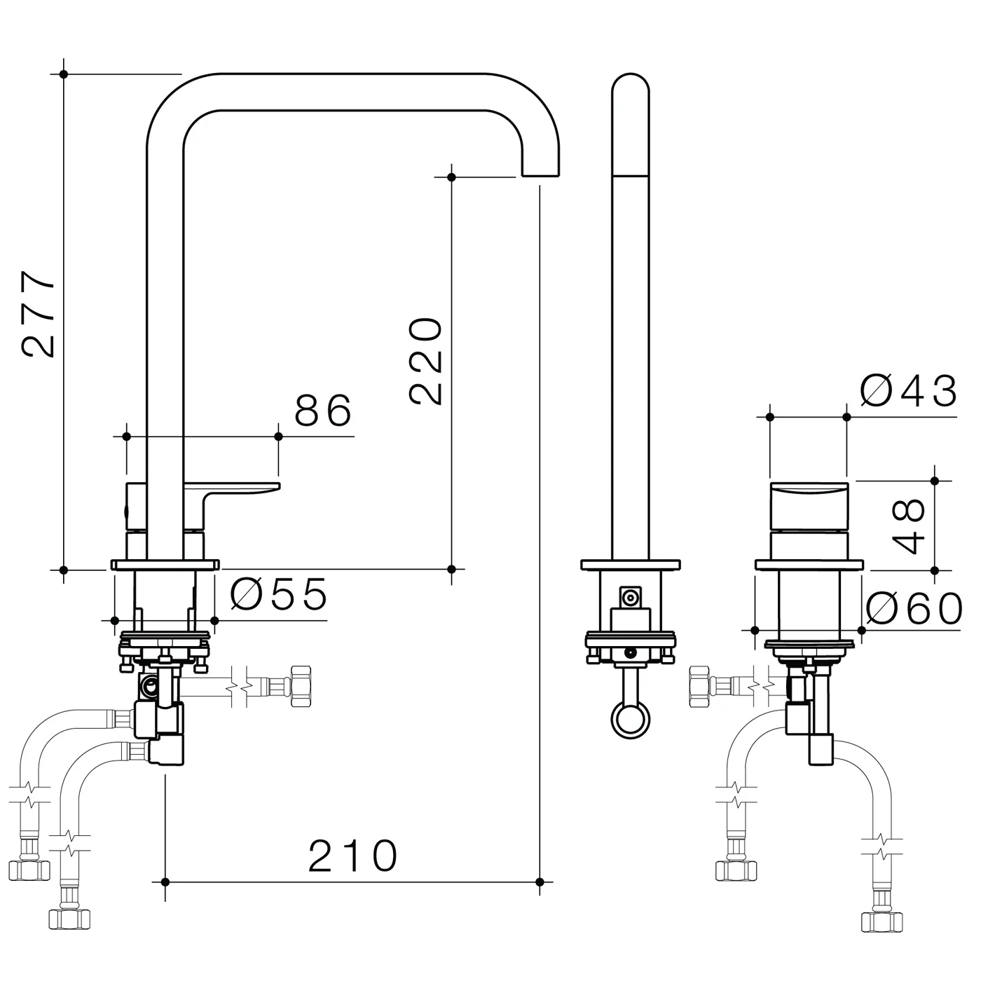 Urbane II Hob Sink Mixer Set - Image 7