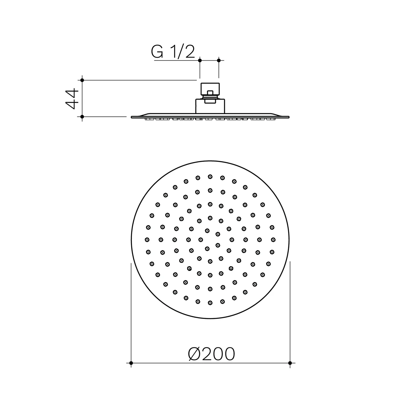 Urbane II Round Shower Head 200mm - Image 6