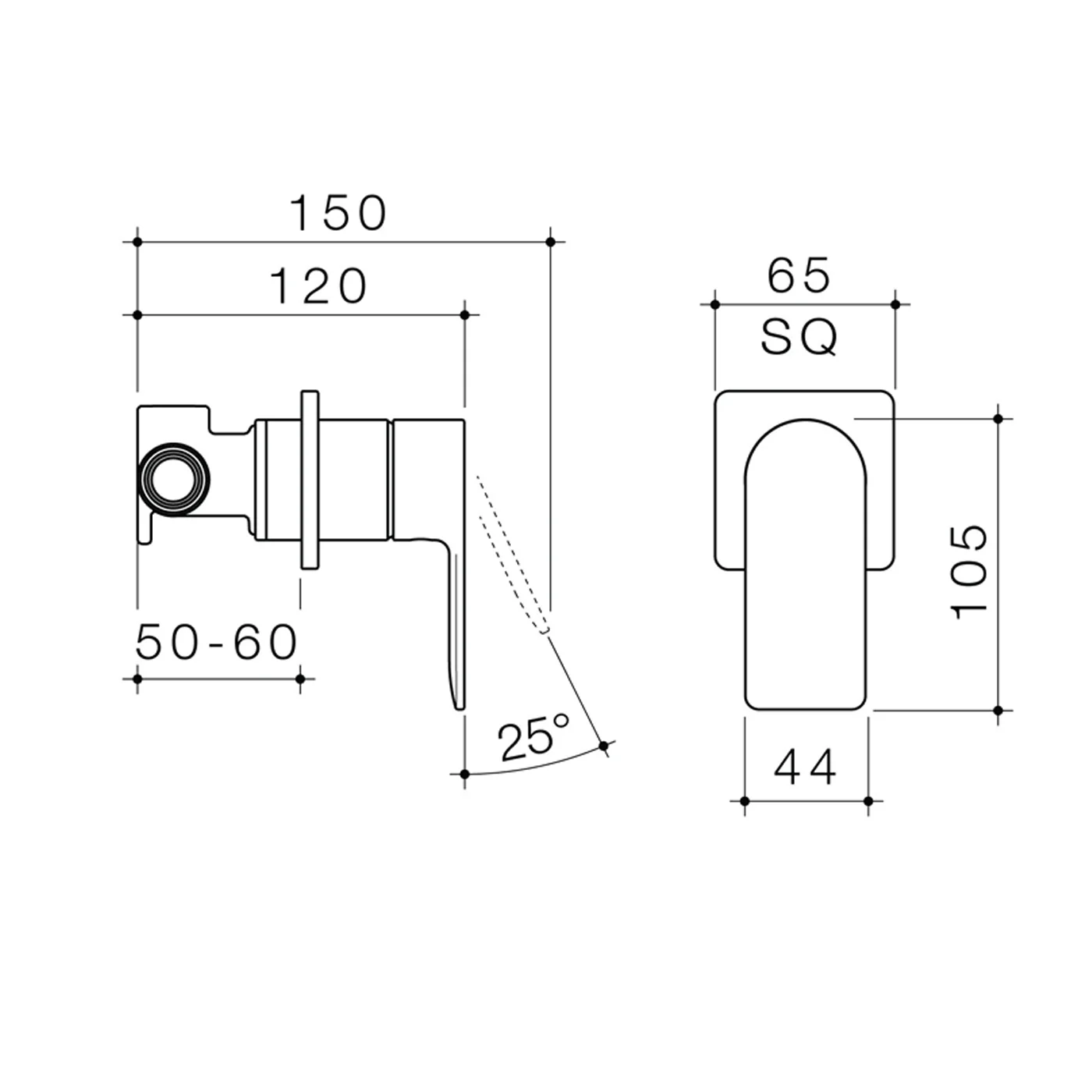 Urbane II Square Wall Mixer - Image 6