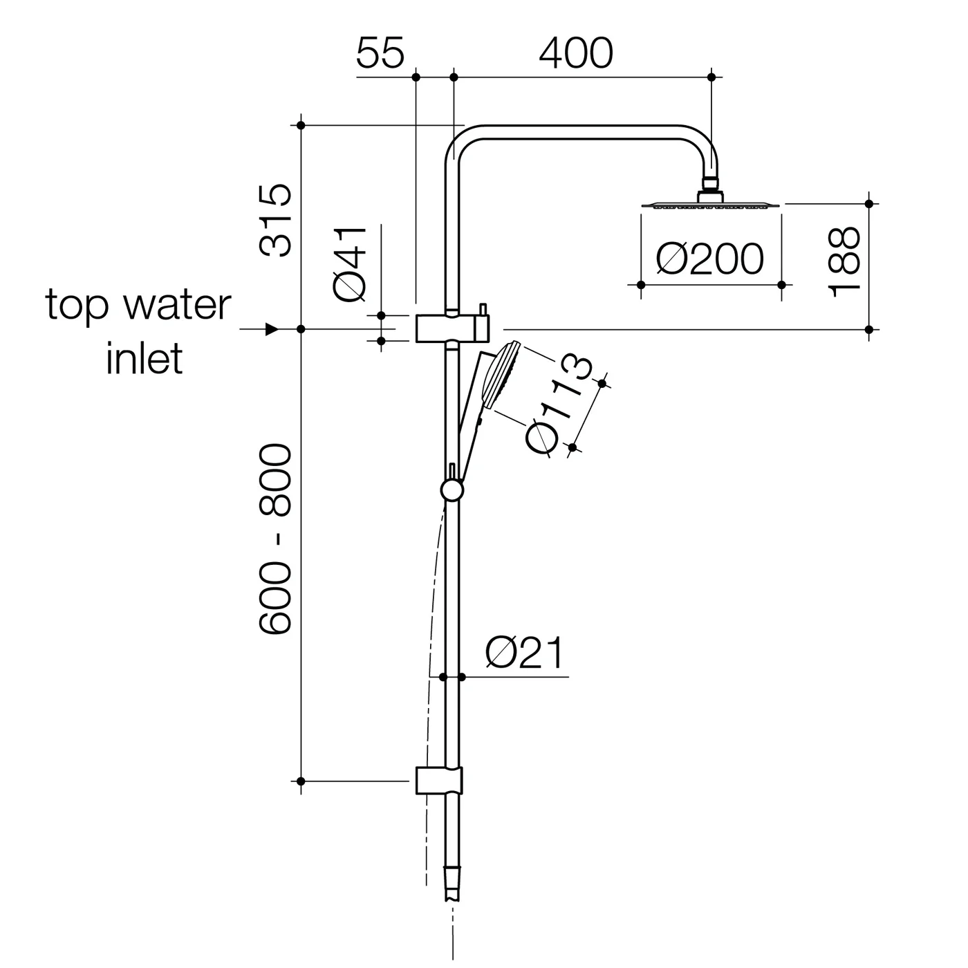 Urbane II Twin Shower Rail - Image 7