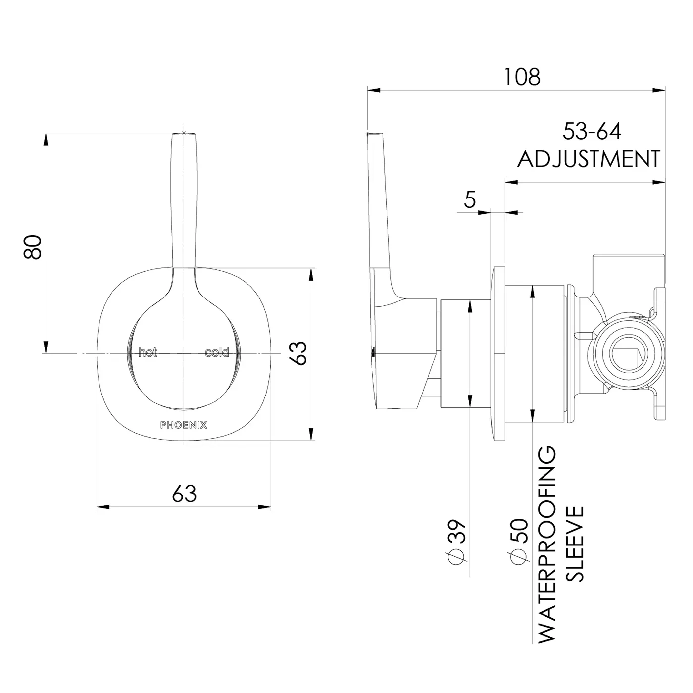 Vask SwitchMix Up Wall Mixer - Image 5