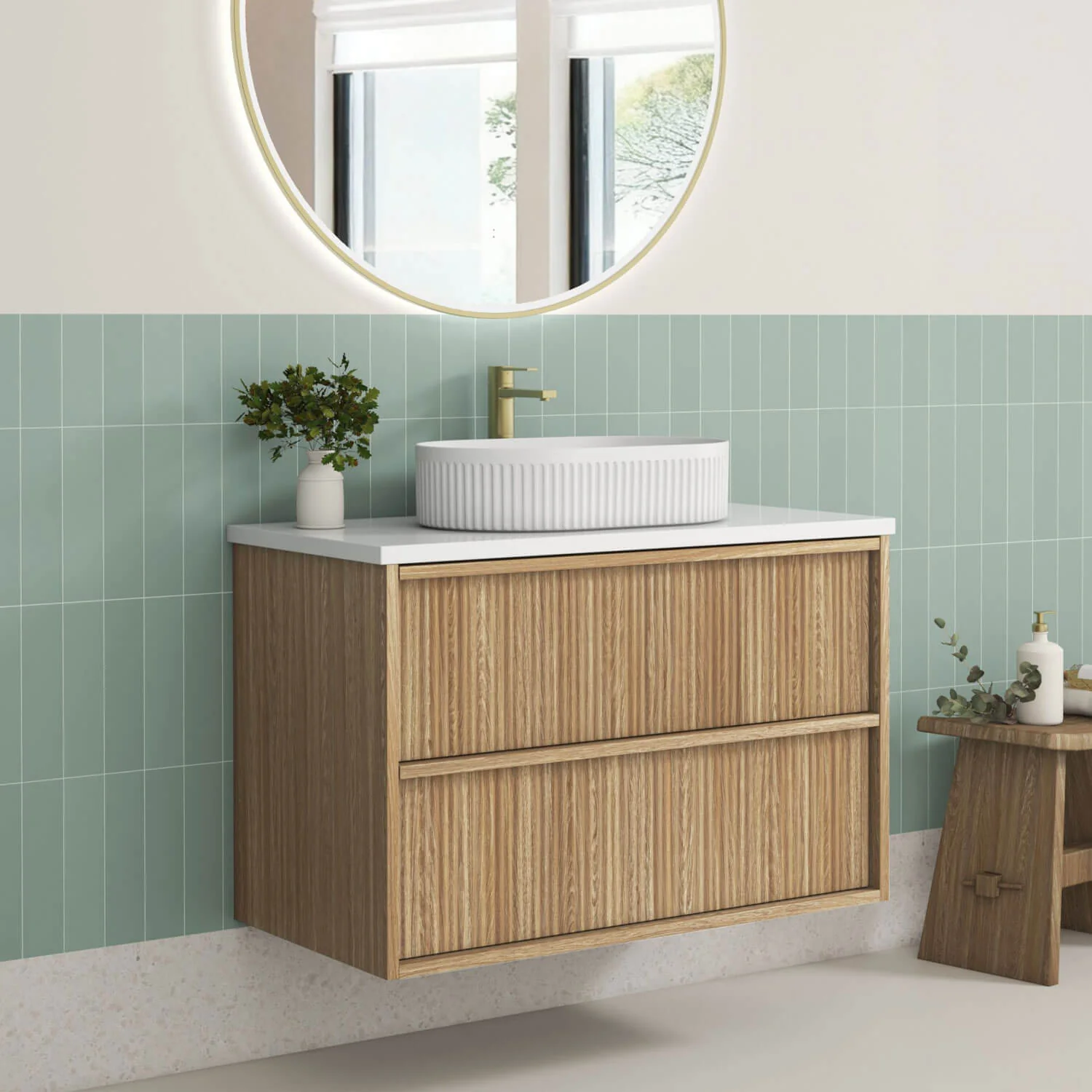 Venetta Fluted Wall Hung Vanity - Image 3