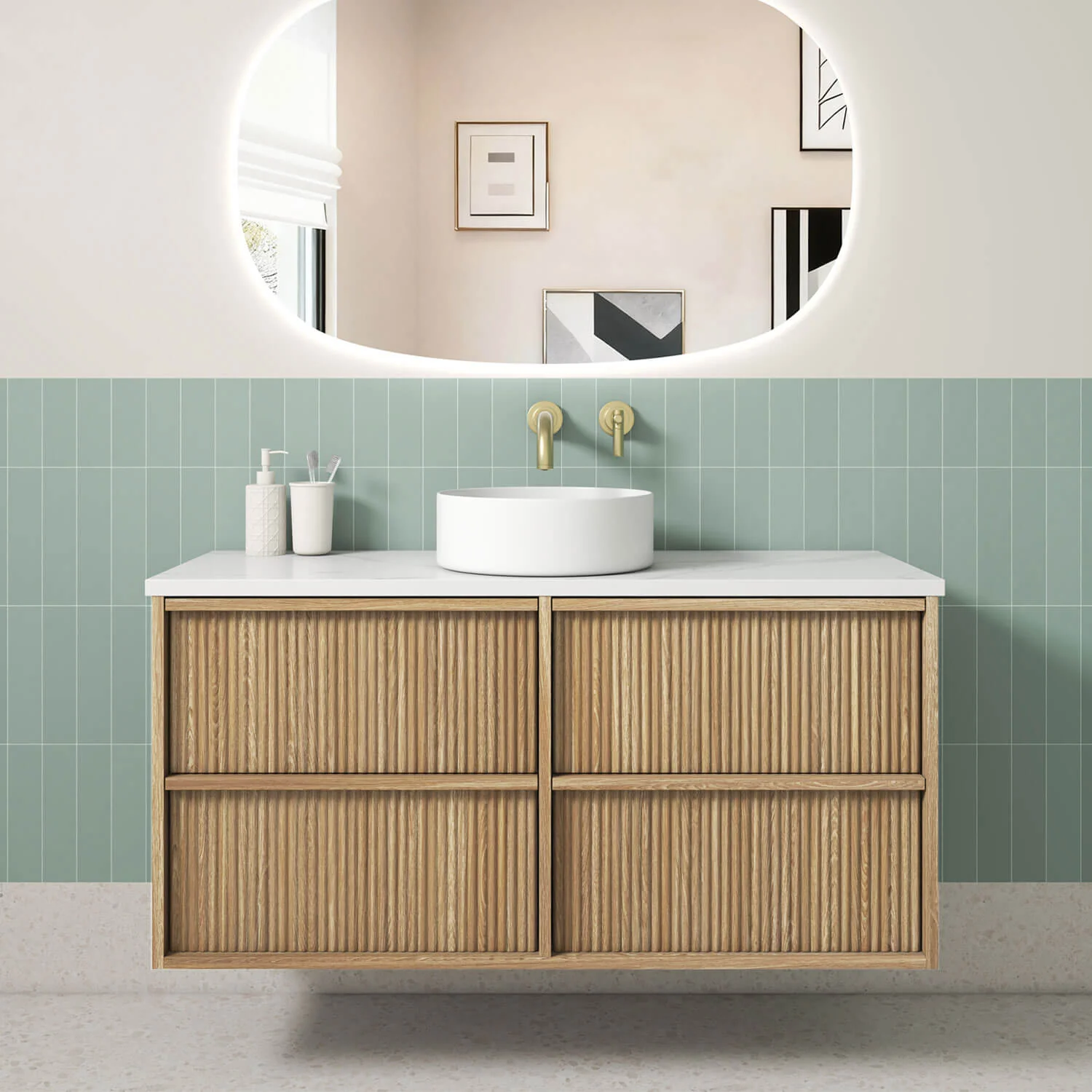 Venetta Fluted Wall Hung Vanity - Image 4