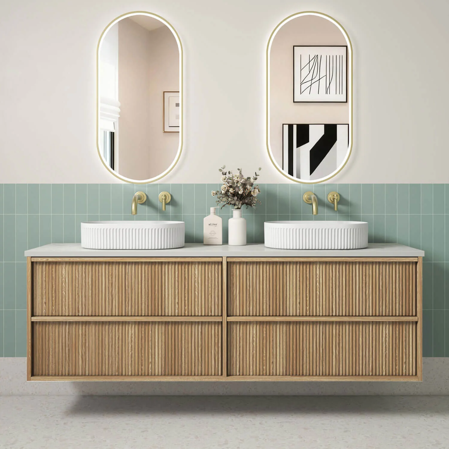 Venetta Fluted Wall Hung Vanity - Image 6