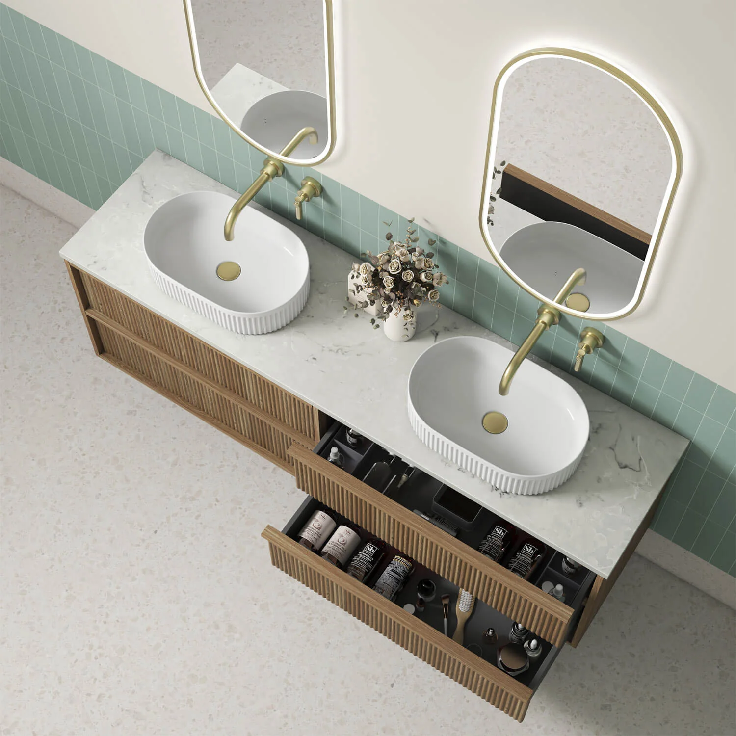 Venetta Fluted Wall Hung Vanity - Image 8