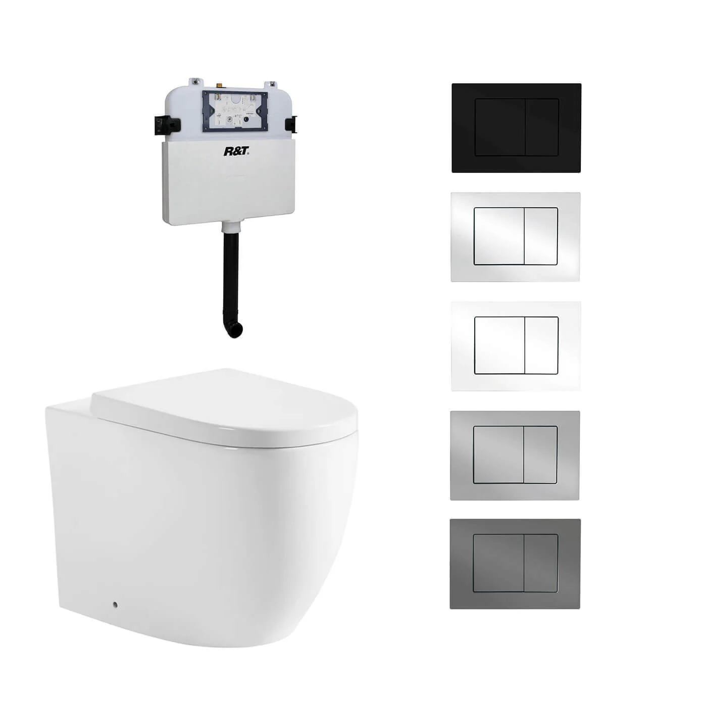 Venus Egg-Shape Cyclone Flush In Wall Toilet R&T Cistern Package - Image 2