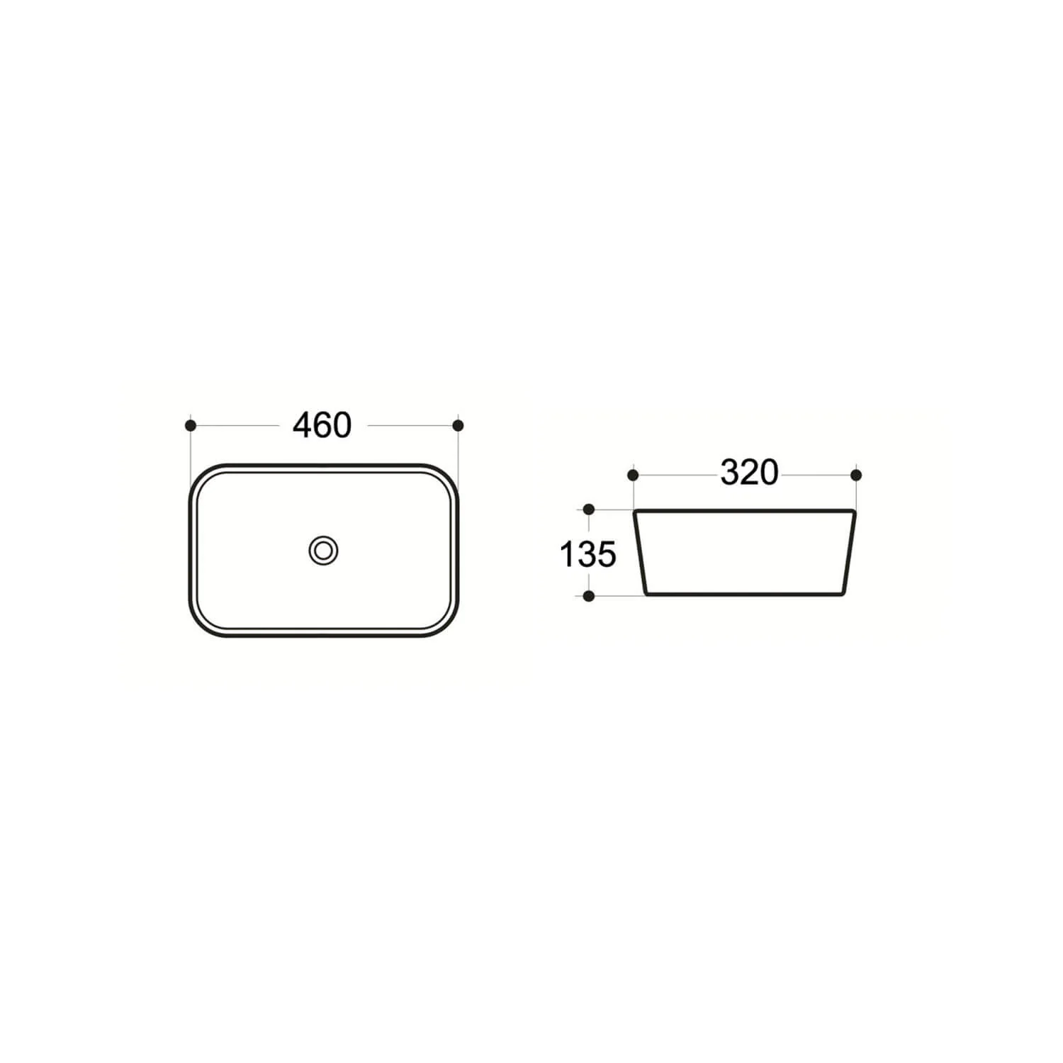 Vienna Above Counter Curved Rectangular Basin 460x320mm - Image 4