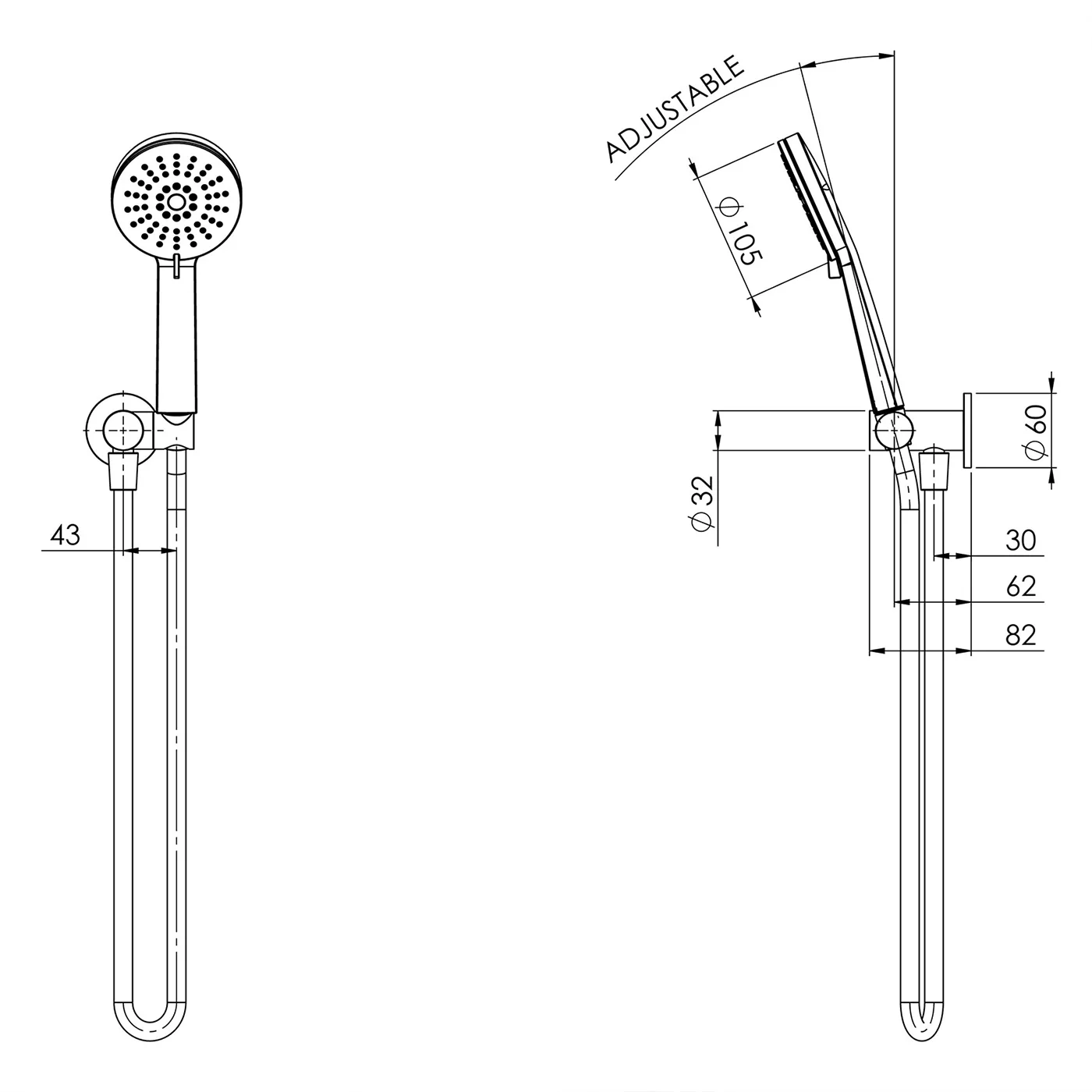Vivid Slimline 3-Function Shower Handset - Image 7