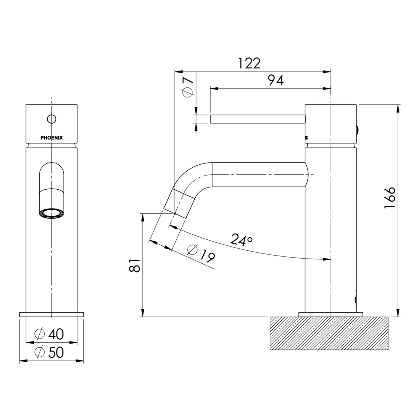 Vivid Slimline Curved Short Basin Mixer - Image 7