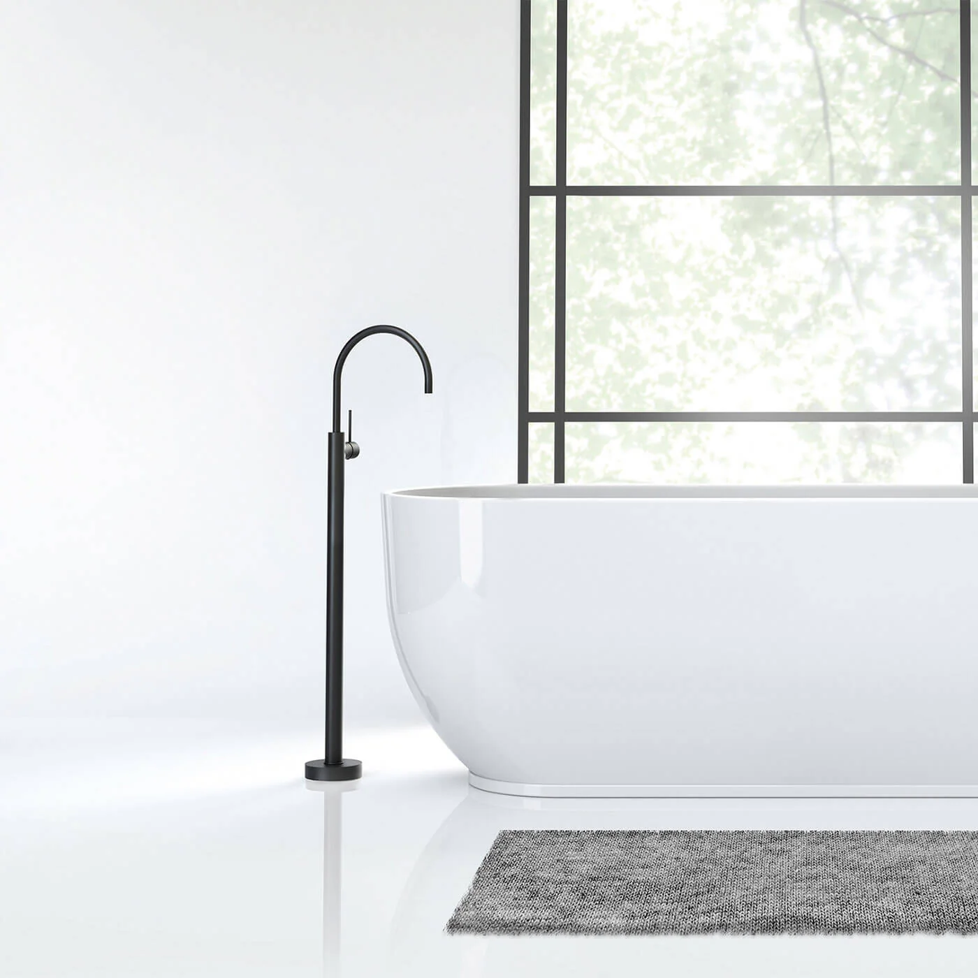 Vivid Slimline Floor Mounted Bathtub Spout - Image 5