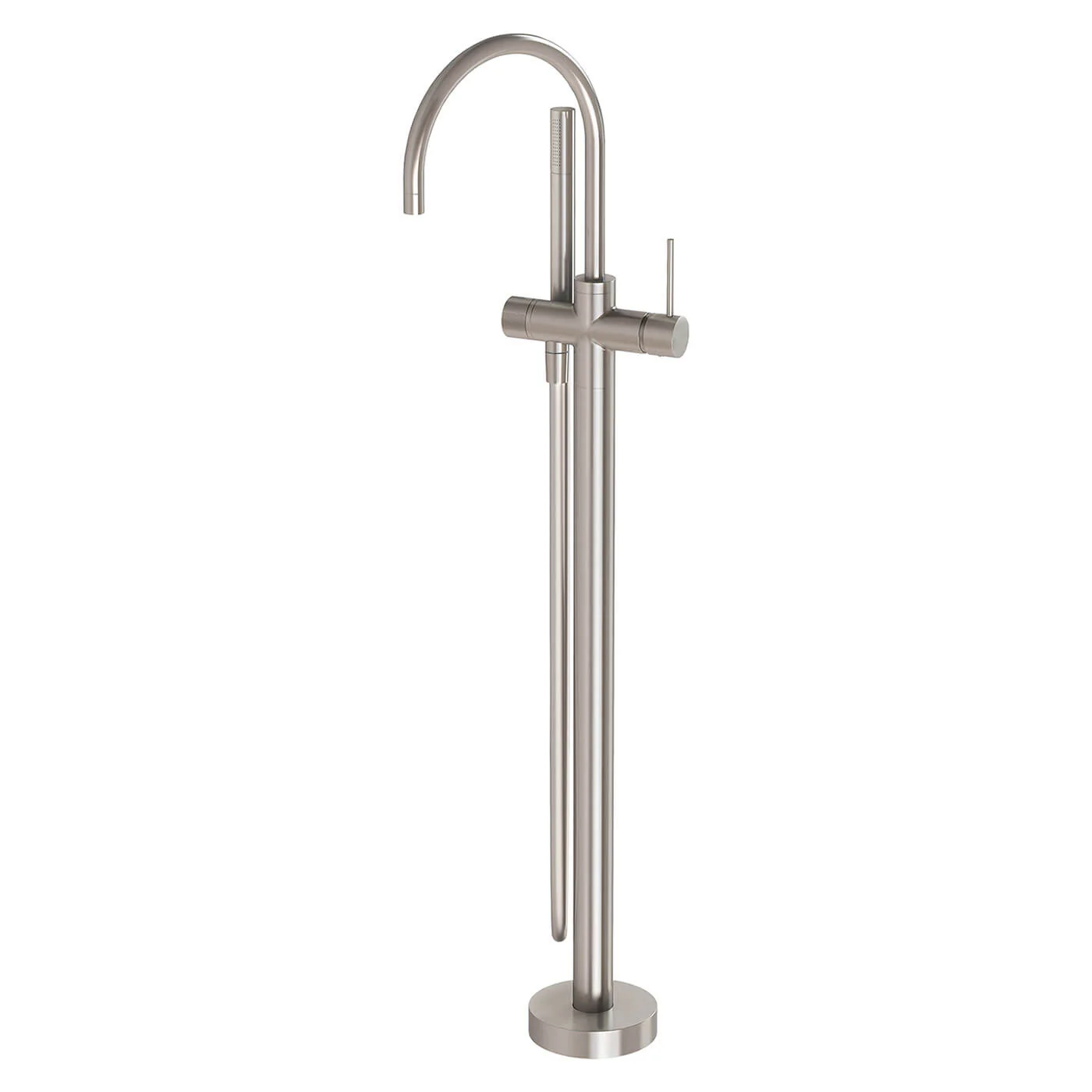 Vivid Slimline Floor Mounted Bathtub Spout with Handset - Image 3