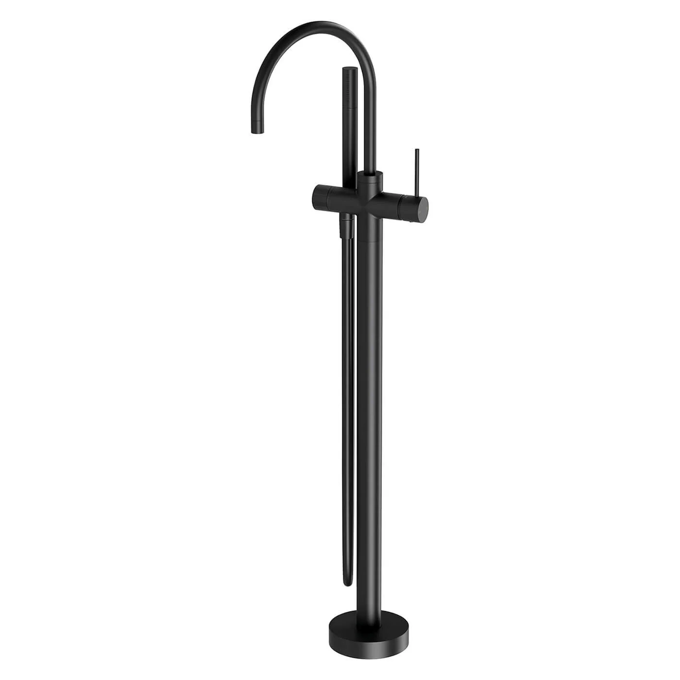 Vivid Slimline Floor Mounted Bathtub Spout with Handset - Image 5