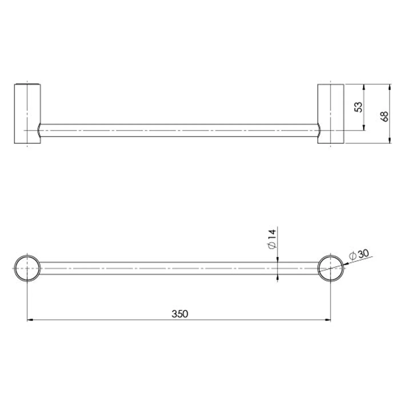 Vivid Slimline Hand Towel Rail 350mm - Image 7