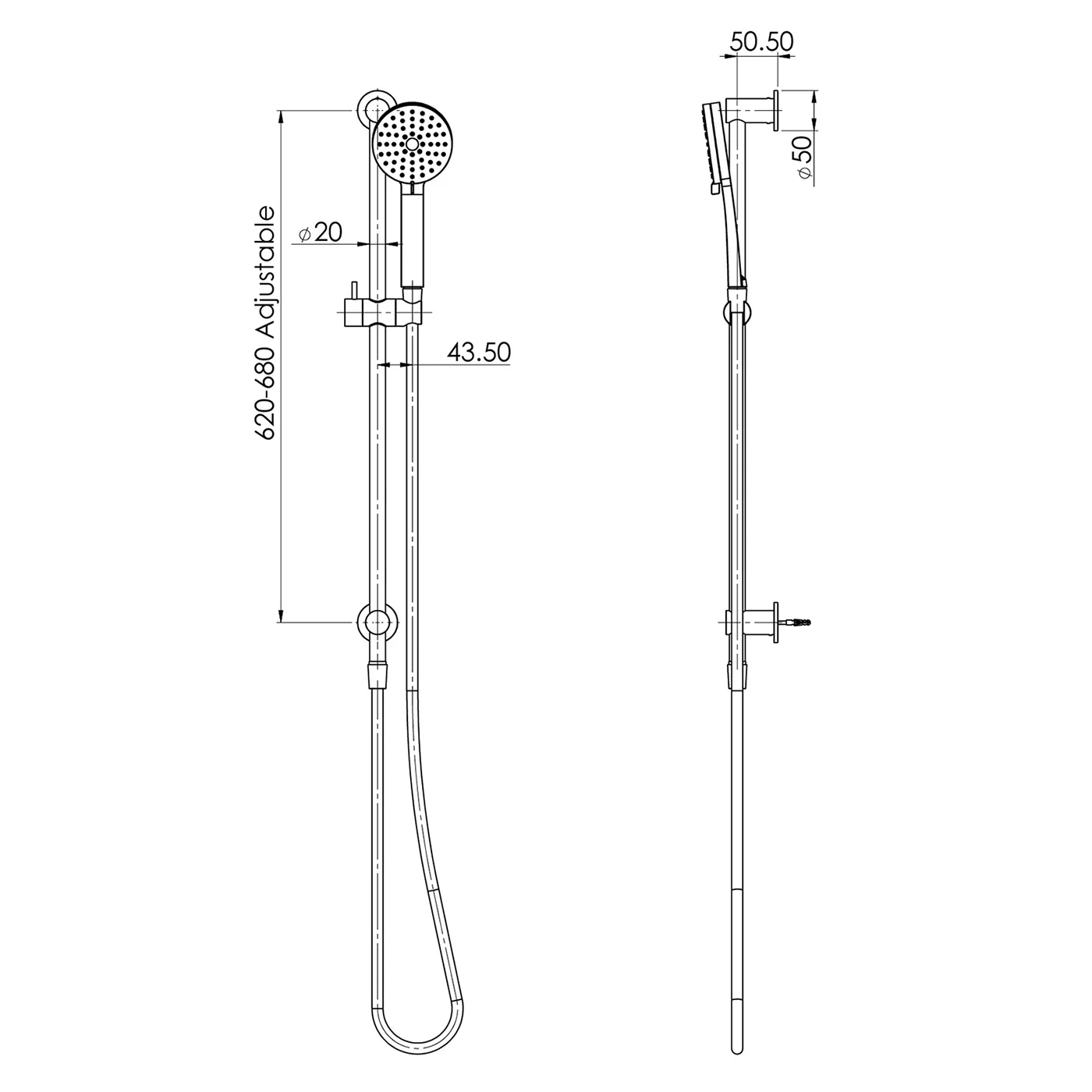 Vivid Slimline Integrated Inlet Rail Shower - Image 6