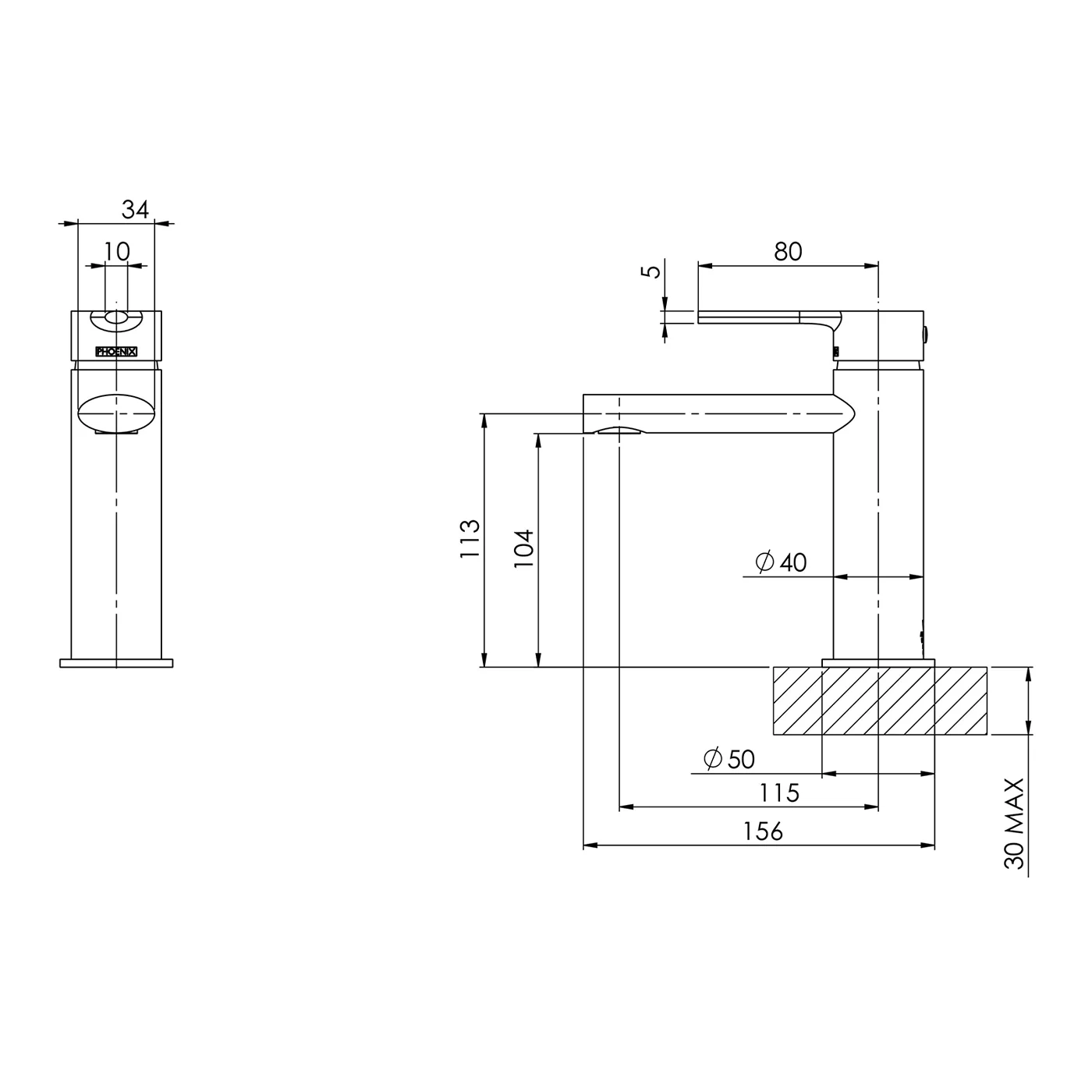 Vivid Slimline Oval Short Basin Mixer - Image 5