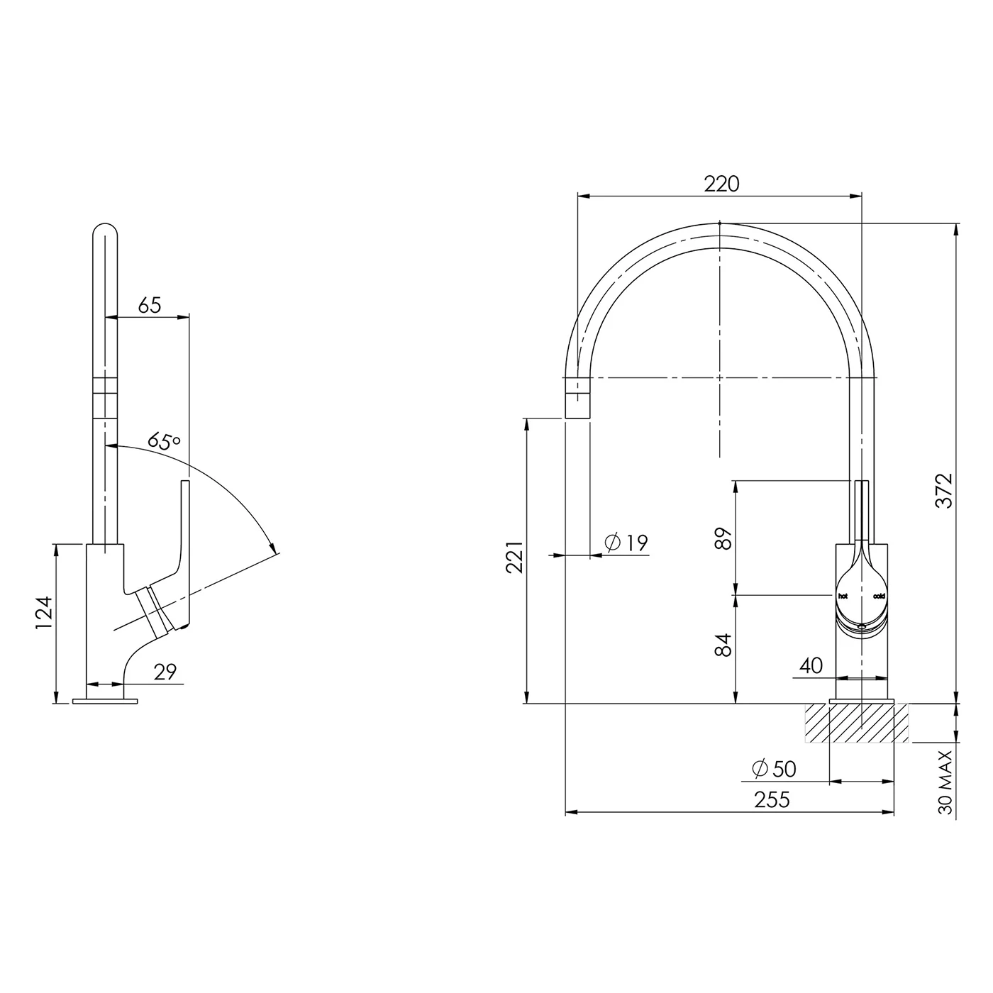 Vivid Slimline Oval Gooseneck Sink Mixer - Image 6