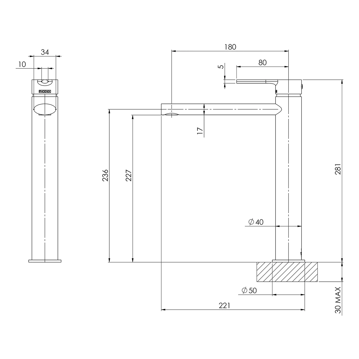 Vivid Slimline Oval Tall Basin Mixer - Image 5