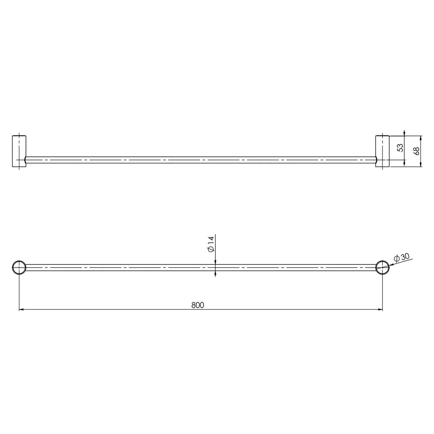 Vivid Slimline Single Towel Rail 600/800mm - Image 7