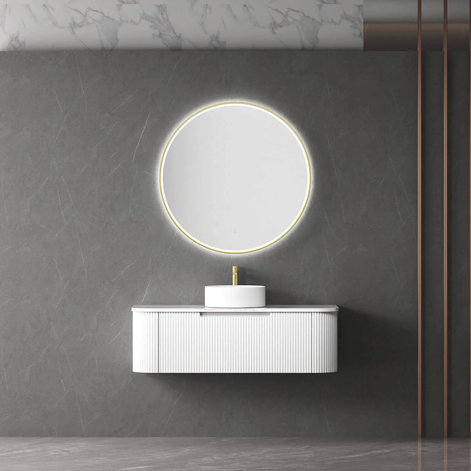 Windsor Circle Framed Backlit LED Mirror - Image 3