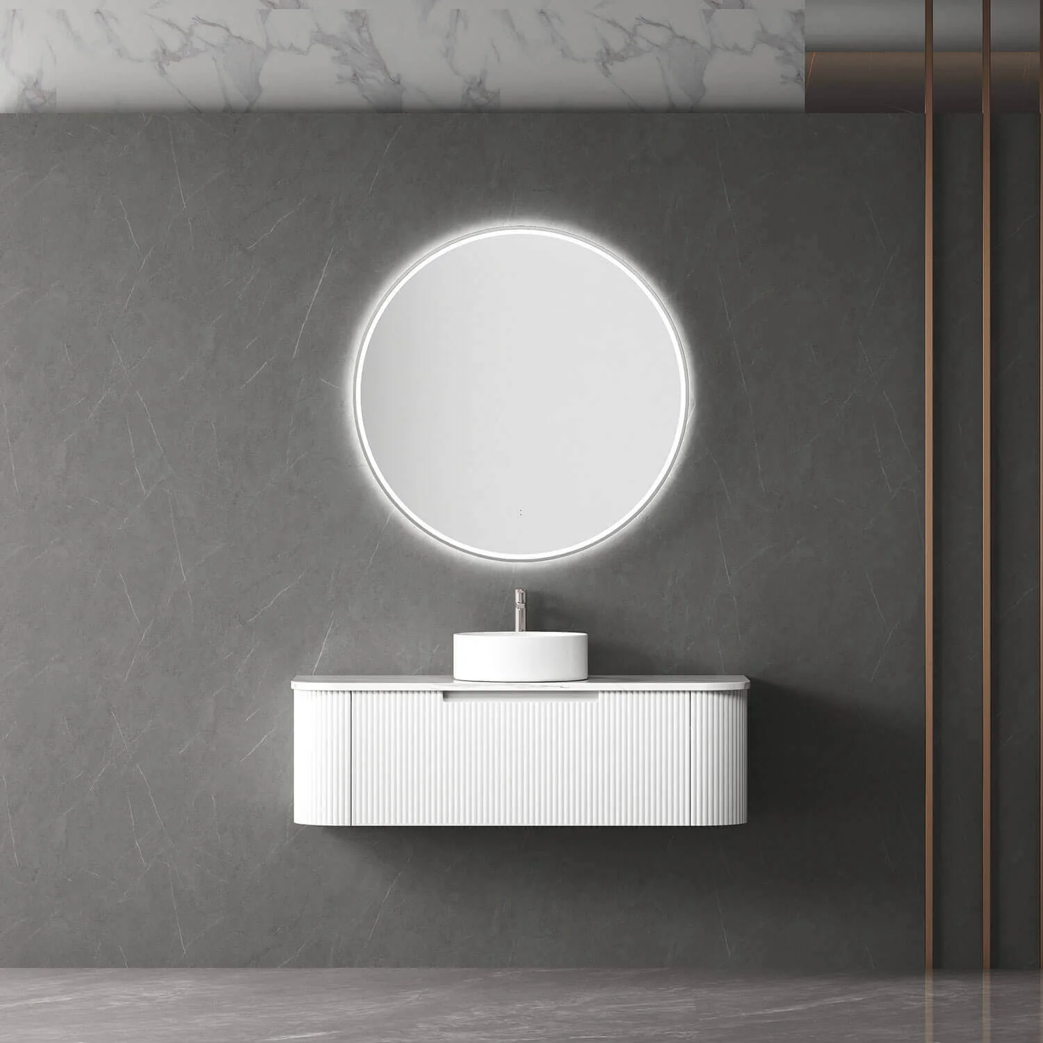 Windsor Circle Framed Backlit LED Mirror - Image 4