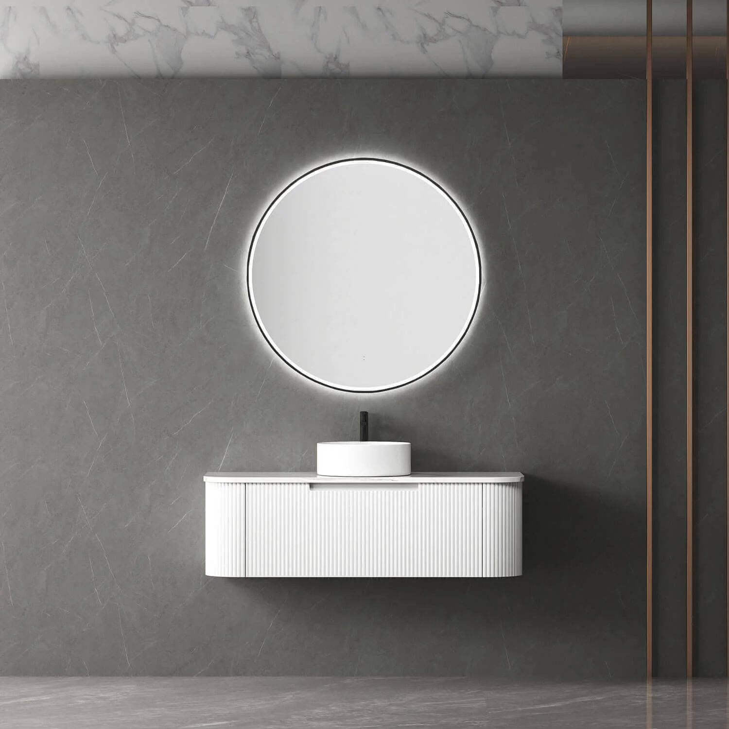 Windsor Circle Framed Backlit LED Mirror - Image 5