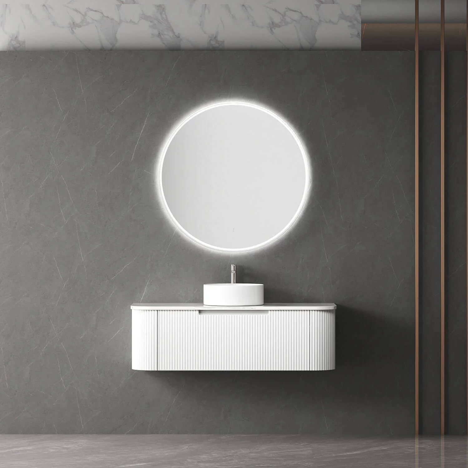 Windsor Circle Framed Backlit LED Mirror - Image 6